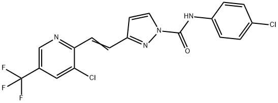 N-(4-CHLOROPHENYL)-3-(2-[3-CHLORO-5-(TRIFLUOROMETHYL)-2-PYRIDINYL]VINYL)-1H-PYRAZOLE-1-CARBOXAMIDE Struktur