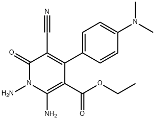 ETHYL 1,2-DIAMINO-5-CYANO-4-[4-(DIMETHYLAMINO)PHENYL]-6-OXO-1,6-DIHYDRO-3-PYRIDINECARBOXYLATE Struktur