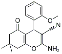 2-AMINO-4-(2-METHOXYPHENYL)-7,7-DIMETHYL-5-OXO-4,6,7,8-TETRAHYDRO2H-CHROMENE-3-CARBONITRILE Struktur