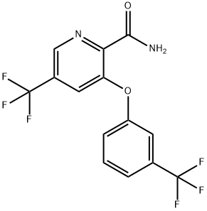 5-(TRIFLUOROMETHYL)-3-[3-(TRIFLUOROMETHYL)PHENOXY]-2-PYRIDINECARBOXAMIDE Struktur