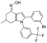 2-(3-BROMOPHENYL)-4-(HYDROXYIMINO)-6-METHYL-1-(3-(TRIFLUOROMETHYL)PHENYL)-5,6,7-TRIHYDROINDOLE Struktur