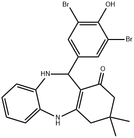 2,10-DIAZA-9-(3,5-DIBROMO-4-HYDROXYPHENYL)-5,5-DIMETHYLTRICYCLO[9.4.0.0(3,8)]PENTADECA-1(11),3(8),12,14-TETRAEN-7-ONE Struktur