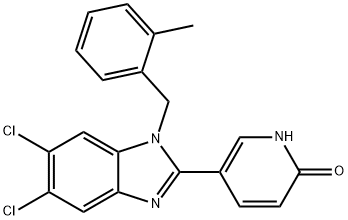 5-[5,6-DICHLORO-1-(2-METHYLBENZYL)-1H-1,3-BENZIMIDAZOL-2-YL]-2(1H)-PYRIDINONE Struktur