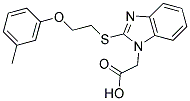 (2-([2-(3-METHYLPHENOXY)ETHYL]THIO)-1H-BENZIMIDAZOL-1-YL)ACETIC ACID Struktur