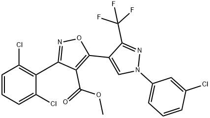 METHYL 5-[1-(3-CHLOROPHENYL)-3-(TRIFLUOROMETHYL)-1H-PYRAZOL-4-YL]-3-(2,6-DICHLOROPHENYL)-4-ISOXAZOLECARBOXYLATE Struktur