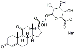 4-PREGNEN-17ALPHA,21-DIOL-3,11,20-TRIONE-21(O->1BETA)-D-GLUCOPYRANOSIDURONIC ACID SODIUM Struktur