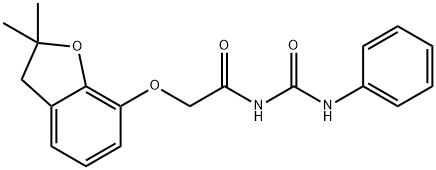 1-(2-(2,2-DIMETHYL(3-OXAINDAN-4-YLOXY))ACETYL)-3-(PHENYL)UREA Struktur