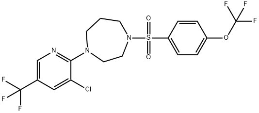 4-(3-CHLORO-5-(TRIFLUOROMETHYL)(2-PYRIDYL))-1-((4-(TRIFLUOROMETHOXY)PHENYL)SULFONYL)-1,4-DIAZAPERHYDROEPINE Struktur