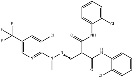 N1,N3-BIS(2-CHLOROPHENYL)-2-(2-[3-CHLORO-5-(TRIFLUOROMETHYL)-2-PYRIDINYL]-2-METHYLCARBOHYDRAZONOYL)MALONAMIDE Struktur