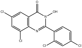 6,8-DICHLORO-2-(2,4-DICHLOROPHENYL)-3-HYDROXY-4(3H)-QUINAZOLINONE Struktur