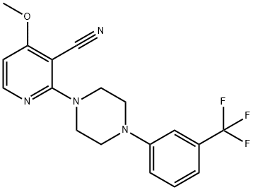 4-METHOXY-2-(4-[3-(TRIFLUOROMETHYL)PHENYL]PIPERAZINO)NICOTINONITRILE Struktur