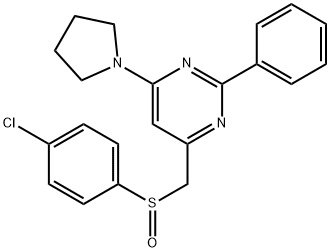 4-([(4-CHLOROPHENYL)SULFINYL]METHYL)-2-PHENYL-6-(1-PYRROLIDINYL)PYRIMIDINE Struktur