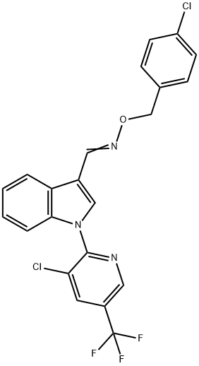 1-[3-CHLORO-5-(TRIFLUOROMETHYL)-2-PYRIDINYL]-1H-INDOLE-3-CARBALDEHYDE O-(4-CHLOROBENZYL)OXIME Struktur