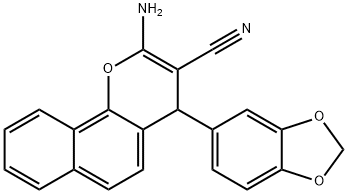 2-AMINO-4-(1,3-BENZODIOXOL-5-YL)-4H-BENZO[H]CHROMENE-3-CARBONITRILE Struktur