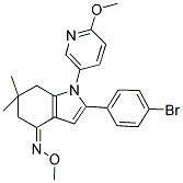 (2-(4-BROMOPHENYL)-1-(6-METHOXY(3-PYRIDYL))-6,6-DIMETHYL(5,6,7-TRIHYDROINDOL-4-YLIDENE))METHYLOXIME Struktur