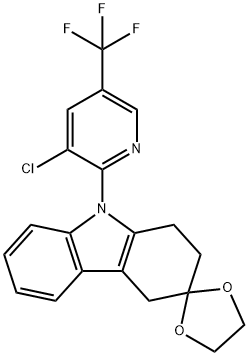 9-[3-CHLORO-5-(TRIFLUOROMETHYL)-2-PYRIDYL]-2,3,4,9-TETRAHDRO-1H-3-CARBAZOLONE ETHYLENE KETAL Struktur