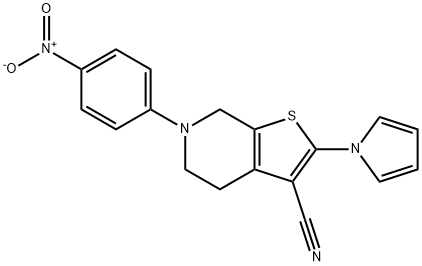 6-(4-NITROPHENYL)-2-(1H-PYRROL-1-YL)-4,5,6,7-TETRAHYDROTHIENO[2,3-C]PYRIDINE-3-CARBONITRILE Struktur