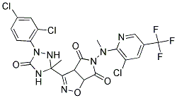 5-[[3-CHLORO-5-(TRIFLUOROMETHYL)-2-PYRIDINYL](METHYL)AMINO]-3-[1-(2,4-DICHLOROPHENYL)-3-METHYL-5-OXO-1,2,4-TRIAZOLAN-3-YL]-3AH-PYRROLO[3,4-D]ISOXAZOLE-4,6(5H,6AH)-DIONE Struktur