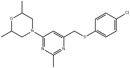 4-(6-([(4-CHLOROPHENYL)SULFANYL]METHYL)-2-METHYL-4-PYRIMIDINYL)-2,6-DIMETHYLMORPHOLINE Struktur