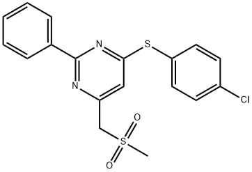 (6-[(4-CHLOROPHENYL)SULFANYL]-2-PHENYL-4-PYRIMIDINYL)METHYL METHYL SULFONE Struktur