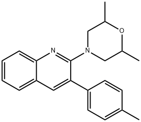 2-(2,6-DIMETHYLMORPHOLINO)-3-(4-METHYLPHENYL)QUINOLINE Struktur