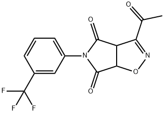 3-ACETYL-5-[3-(TRIFLUOROMETHYL)PHENYL]-3AH-PYRROLO[3,4-D]ISOXAZOLE-4,6(5H,6AH)-DIONE Struktur