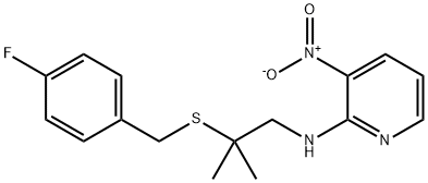 N-(2-[(4-FLUOROBENZYL)SULFANYL]-2-METHYLPROPYL)-3-NITRO-2-PYRIDINAMINE Struktur