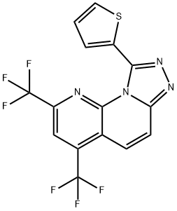 9-(2-THIENYL)-2,4-BIS(TRIFLUOROMETHYL)[1,2,4]TRIAZOLO[4,3-A][1,8]NAPHTHYRIDINE Struktur