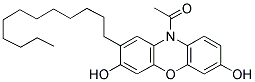 10-ACETYL-3,7-DIHYDROXY-2-DODECYLPHENOXAZINE Struktur