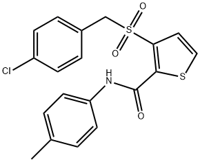 3-[(4-CHLOROBENZYL)SULFONYL]-N-(4-METHYLPHENYL)-2-THIOPHENECARBOXAMIDE Struktur