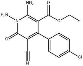 ETHYL 1,2-DIAMINO-4-(4-CHLOROPHENYL)-5-CYANO-6-OXO-1,6-DIHYDRO-3-PYRIDINECARBOXYLATE Struktur