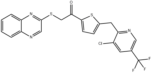 1-(5-([3-CHLORO-5-(TRIFLUOROMETHYL)-2-PYRIDINYL]METHYL)-2-THIENYL)-2-(2-QUINOXALINYLSULFANYL)-1-ETHANONE Struktur