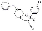 2-((4-BROMOPHENYL)SULFONYL)-3-(4-BENZYLPIPERAZINYL)PROP-2-ENENITRILE Struktur