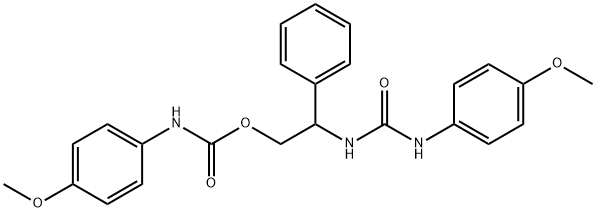 2-([(4-METHOXYANILINO)CARBONYL]AMINO)-2-PHENYLETHYL N-(4-METHOXYPHENYL)CARBAMATE Struktur