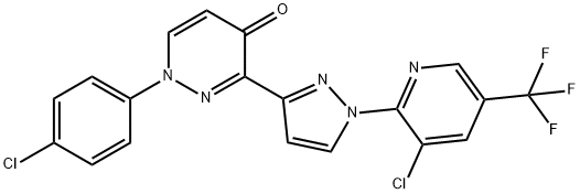 1-(4-CHLOROPHENYL)-3-(1-[3-CHLORO-5-(TRIFLUOROMETHYL)-2-PYRIDINYL]-1H-PYRAZOL-3-YL)-4(1H)-PYRIDAZINONE Struktur