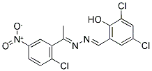 3,5-DICHLORO-2-HYDROXYBENZALDEHYDE N-[1-(2-CHLORO-5-NITROPHENYL)ETHYLIDENE]HYDRAZONE Struktur