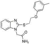 2-(2-([2-(3-METHYLPHENOXY)ETHYL]THIO)-1H-BENZIMIDAZOL-1-YL)ACETAMIDE Struktur