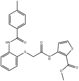 METHYL 3-([2-((2-[(4-METHYLBENZOYL)AMINO]PHENYL)SULFANYL)ACETYL]AMINO)-2-THIOPHENECARBOXYLATE Struktur