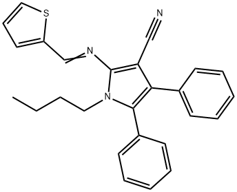 1-BUTYL-4,5-DIPHENYL-2-([(E)-2-THIENYLMETHYLIDENE]AMINO)-1H-PYRROLE-3-CARBONITRILE Struktur