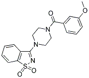 3-[4-(3-METHOXYBENZOYL)PIPERAZIN-1-YL]-1,2-BENZISOTHIAZOLE 1,1-DIOXIDE Struktur