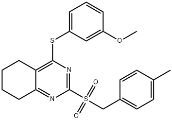 4-[(3-METHOXYPHENYL)SULFANYL]-2-[(4-METHYLBENZYL)SULFONYL]-5,6,7,8-TETRAHYDROQUINAZOLINE Struktur