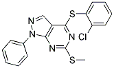 2-CHLOROPHENYL 6-(METHYLSULFANYL)-1-PHENYL-1H-PYRAZOLO[3,4-D]PYRIMIDIN-4-YL SULFIDE Struktur