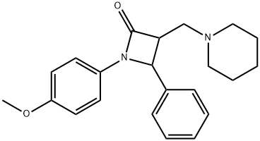 1-(4-METHOXYPHENYL)-4-PHENYL-3-(PIPERIDINOMETHYL)-2-AZETANONE Struktur