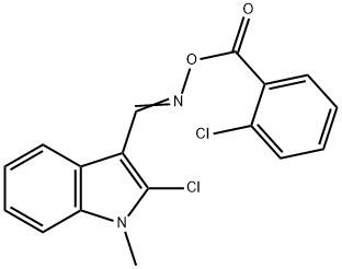 2-CHLORO-3-(([(2-CHLOROBENZOYL)OXY]IMINO)METHYL)-1-METHYL-1H-INDOLE Struktur