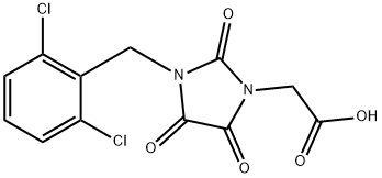 2-[3-(2,6-DICHLOROBENZYL)-2,4,5-TRIOXO-1-IMIDAZOLIDINYL]ACETIC ACID Struktur