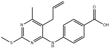 4-{[5-ALLYL-6-METHYL-2-(METHYLTHIO)PYRIMIDIN-4-YL]AMINO}BENZOIC ACID Struktur