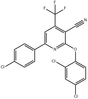 6-(4-CHLOROPHENYL)-2-(2,4-DICHLOROPHENOXY)-4-(TRIFLUOROMETHYL)NICOTINONITRILE Struktur