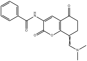 N-(8-[(E)-(DIMETHYLAMINO)METHYLIDENE]-2,5-DIOXO-5,6,7,8-TETRAHYDRO-2H-CHROMEN-3-YL)BENZENECARBOXAMIDE Struktur