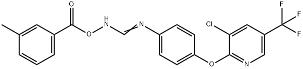 2-AMINO-1-AZA-2-(4-(3-CHLORO-5-(TRIFLUOROMETHYL)(2-PYRIDYLOXY))PHENYL)VINYL 3-METHYLBENZOATE Struktur