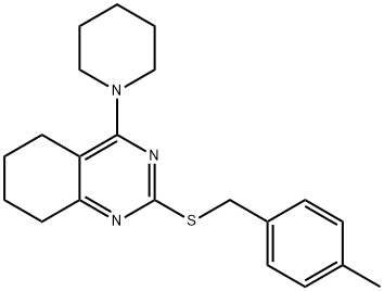 2-[(4-METHYLBENZYL)SULFANYL]-4-PIPERIDINO-5,6,7,8-TETRAHYDROQUINAZOLINE Struktur